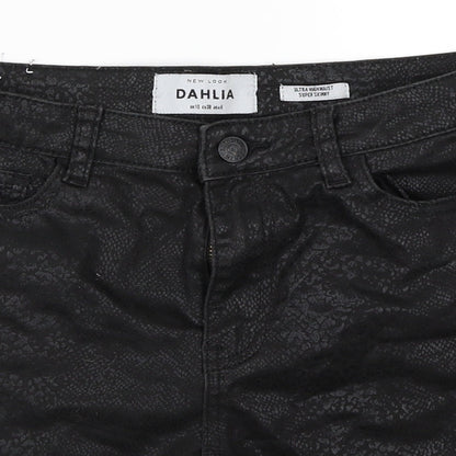 New Look Womens Black   Cut-Off Shorts Size 10 - Super Skinny