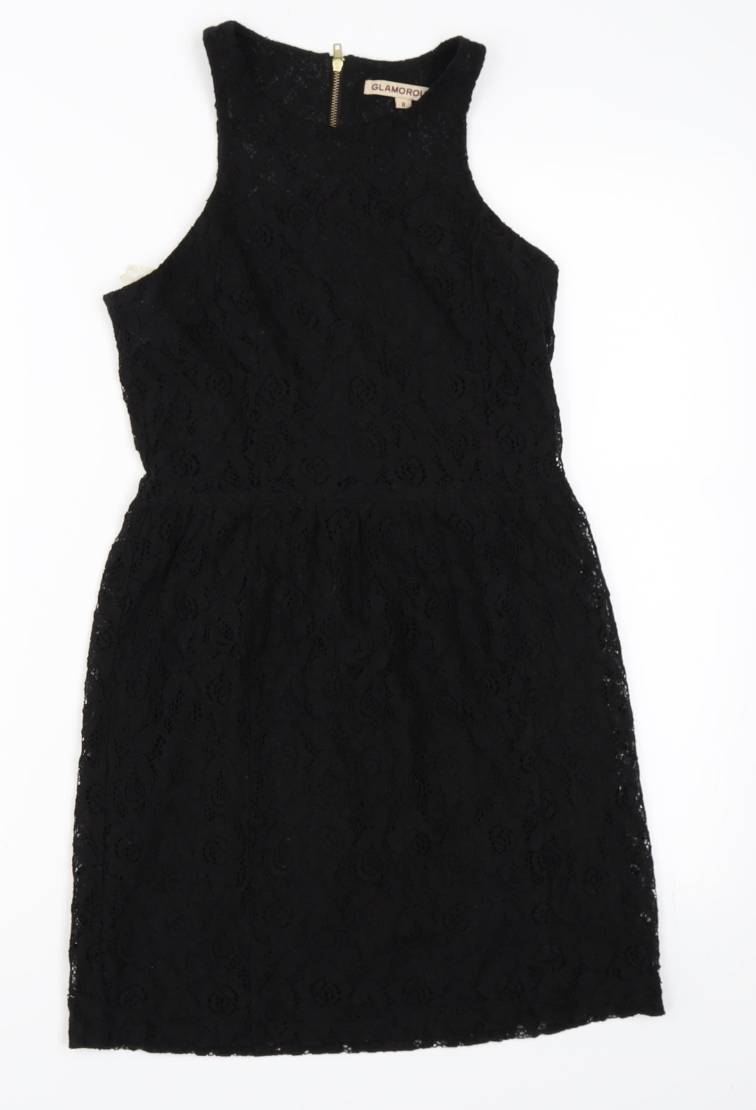 Glamourous Womens Black   Skater Dress  Size 8