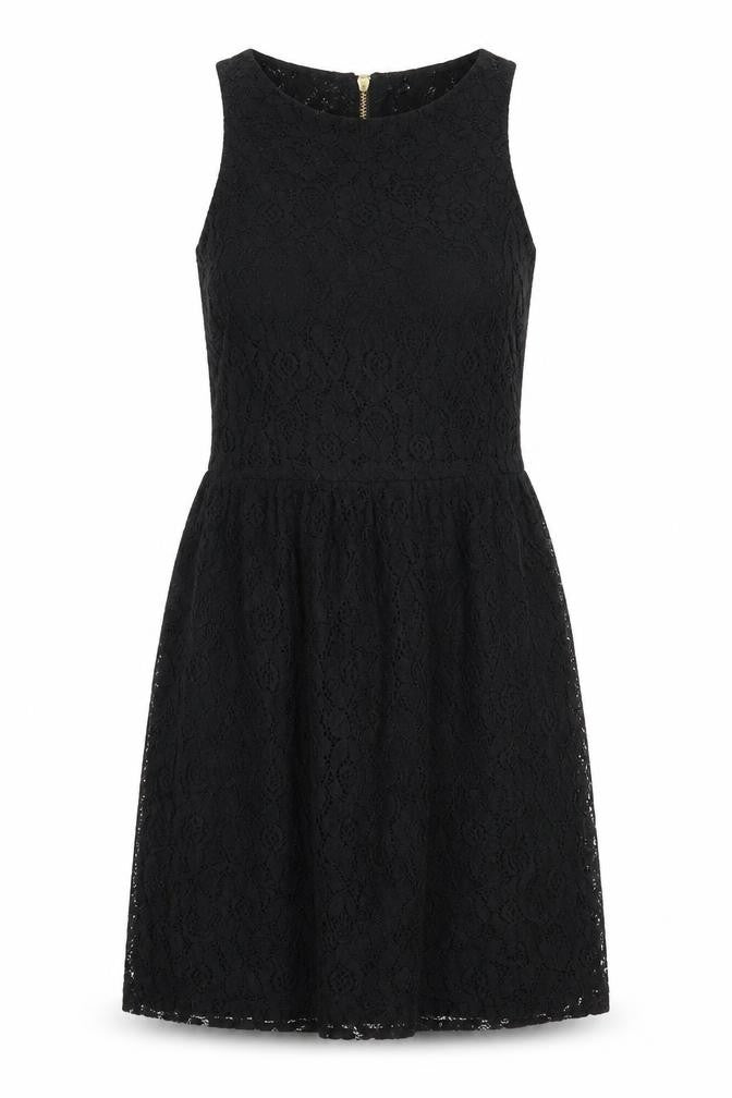 Front view of Glamorous women’s black skater dress, size UK 8