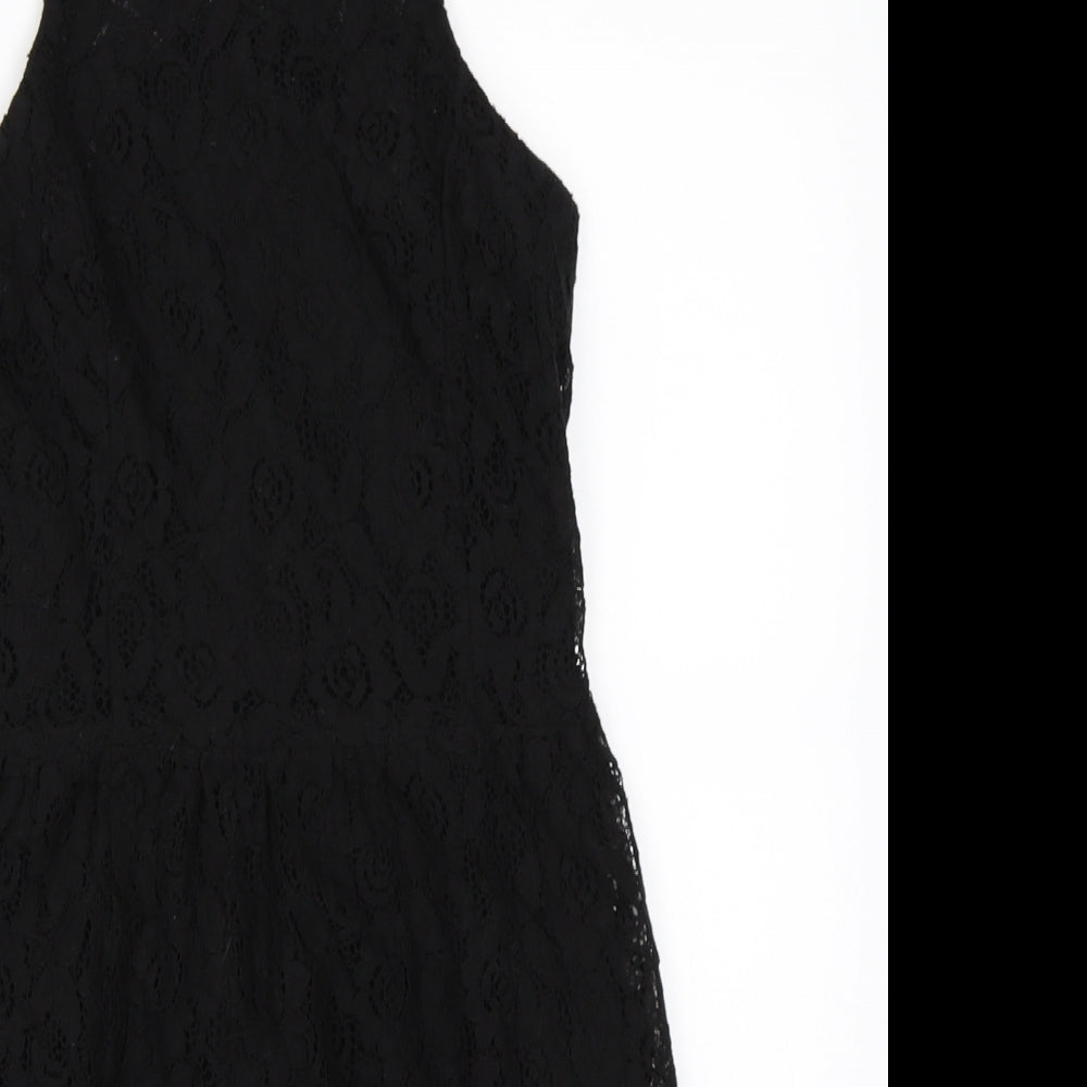 Glamourous Womens Black   Skater Dress  Size 8
