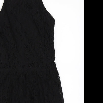 Glamourous Womens Black   Skater Dress  Size 8