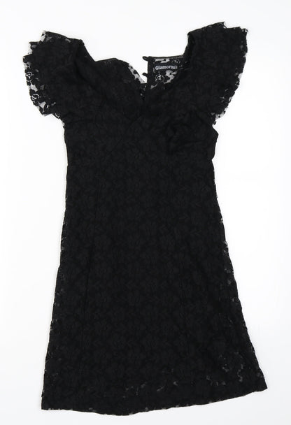 Glamorous Womens Black  Lace Shift  Size 8