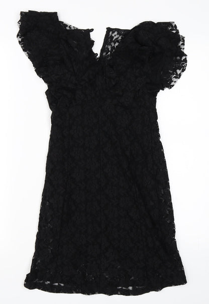 Glamorous Womens Black  Lace Shift  Size 8