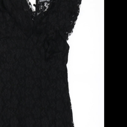 Glamorous Womens Black  Lace Shift  Size 8