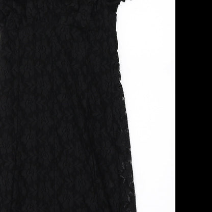 Glamorous Womens Black  Lace Shift  Size 8