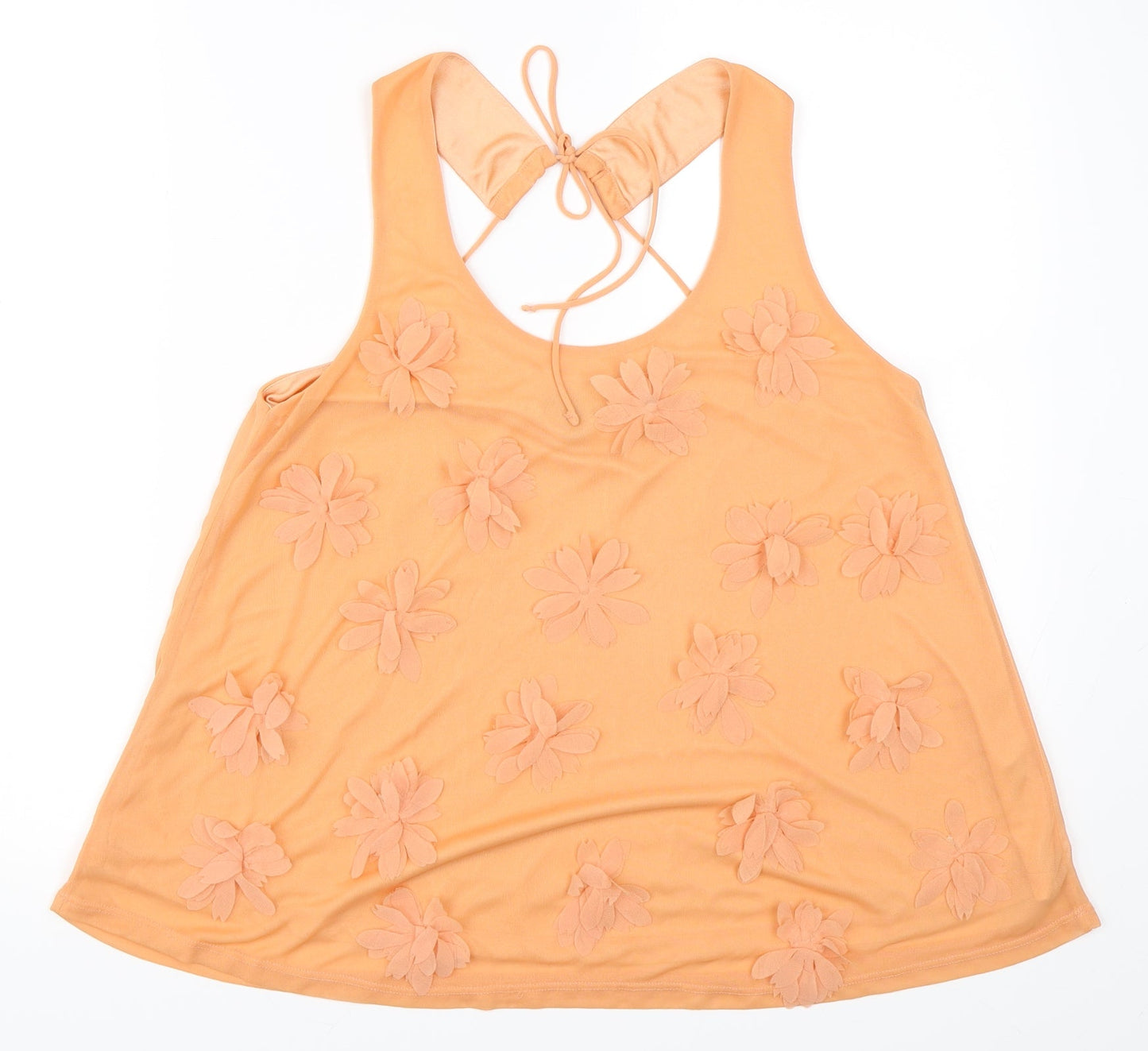 Womens UK Size 10 Topshop Orange Basic Blouse