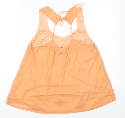 Womens UK Size 10 Topshop Orange Basic Blouse