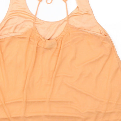 Womens UK Size 10 Topshop Orange Basic Blouse