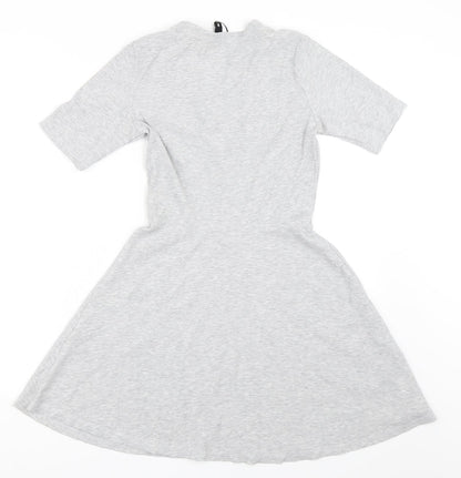 H&M Womens Grey   Skater Dress  Size 34