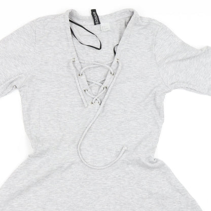 H&M Womens Grey   Skater Dress  Size 34