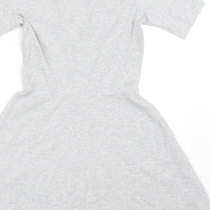 H&M Womens Grey   Skater Dress  Size 34
