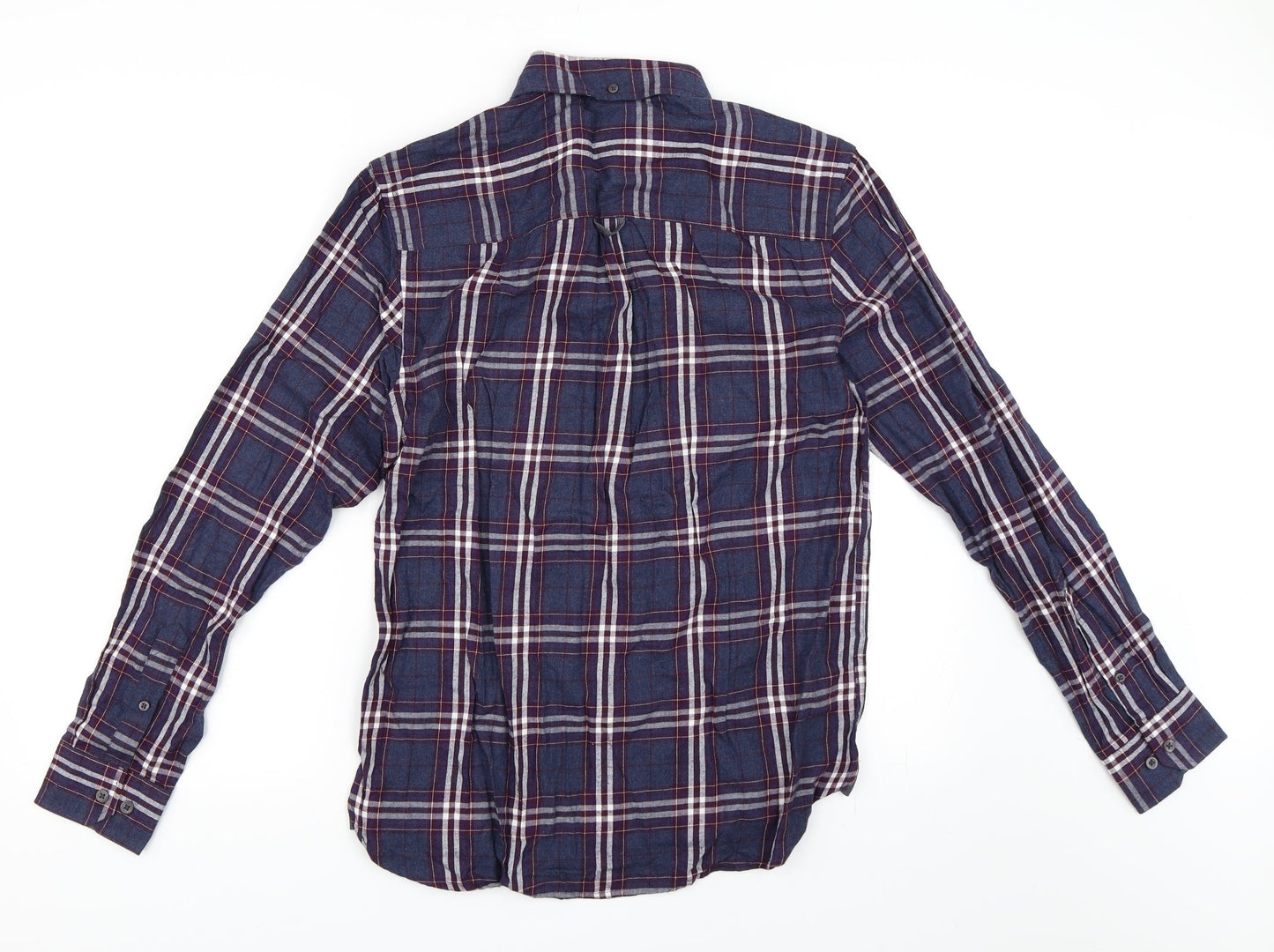 Avenue Mens Blue Check   Button-Up Size S