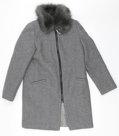 Womens UK Size 38 Preworn Grey Overcoat