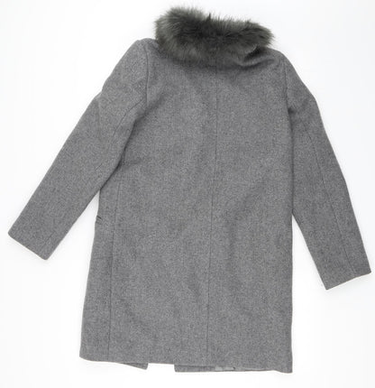 Womens UK Size 38 Preworn Grey Overcoat