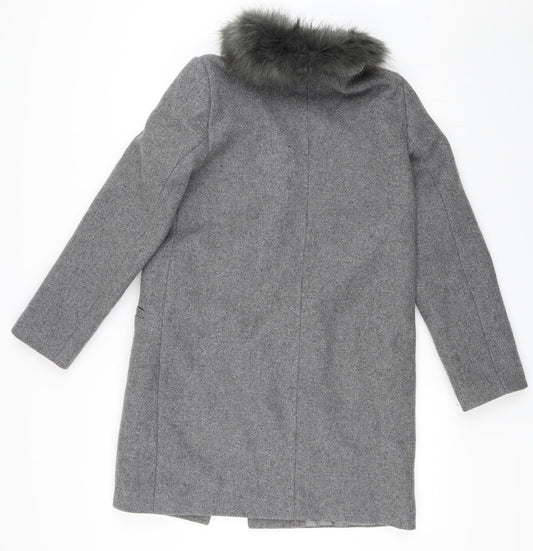 Womens UK Size 38 Preworn Grey Overcoat