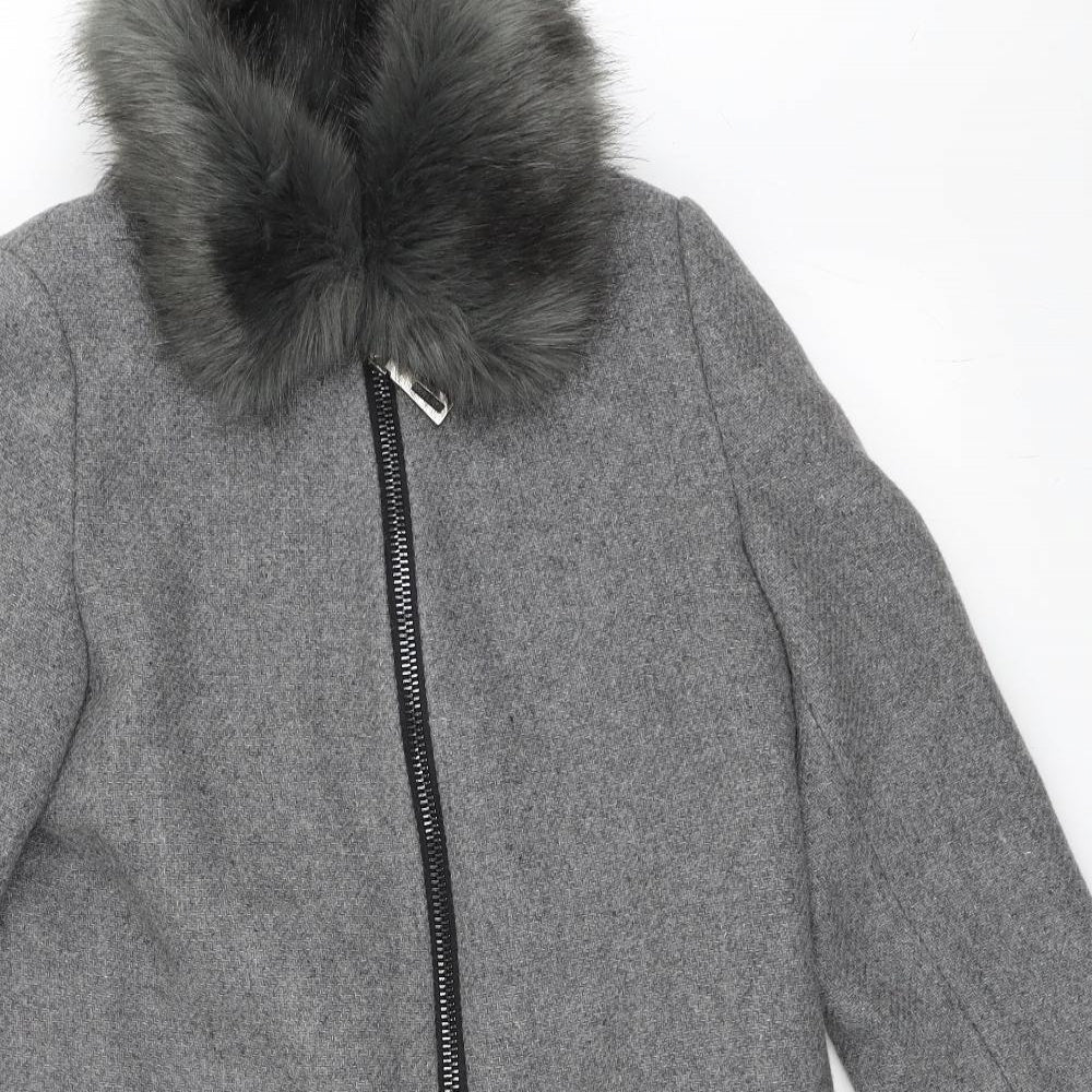 Womens UK Size 38 Preworn Grey Overcoat