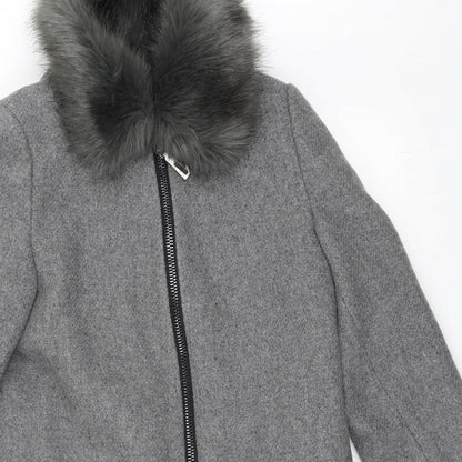 Womens UK Size 38 Preworn Grey Overcoat