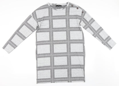 NEXT Womens Grey Check  Shift  Size 10