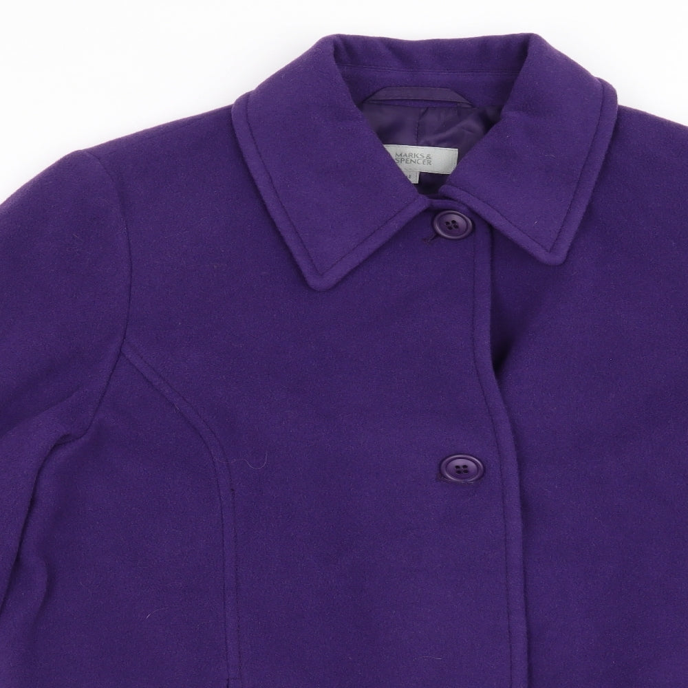 Womens UK Size 14 Marks and Spencer Purple Overcoat