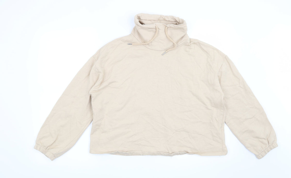 Additional front view of New Look women’s beige pullover sweatshirt, size M