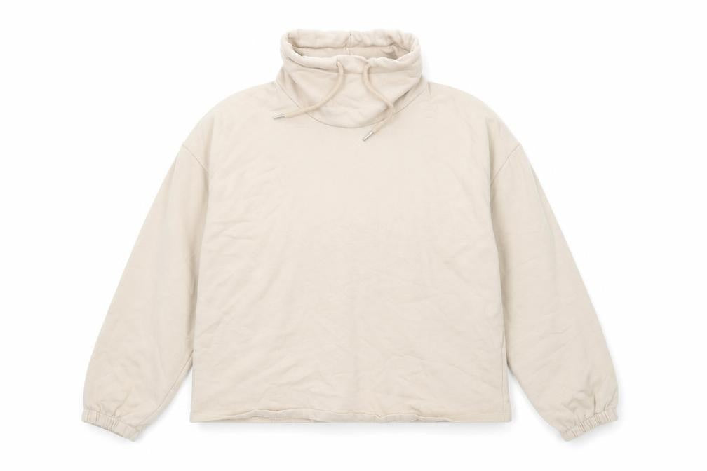 Front view of New Look women’s beige pullover sweatshirt, size M