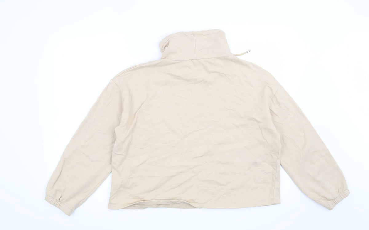 Back view of New Look women’s beige pullover sweatshirt, size M