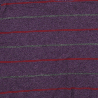 Atlantic Bay Mens Purple Striped  Pullover Jumper Size XL