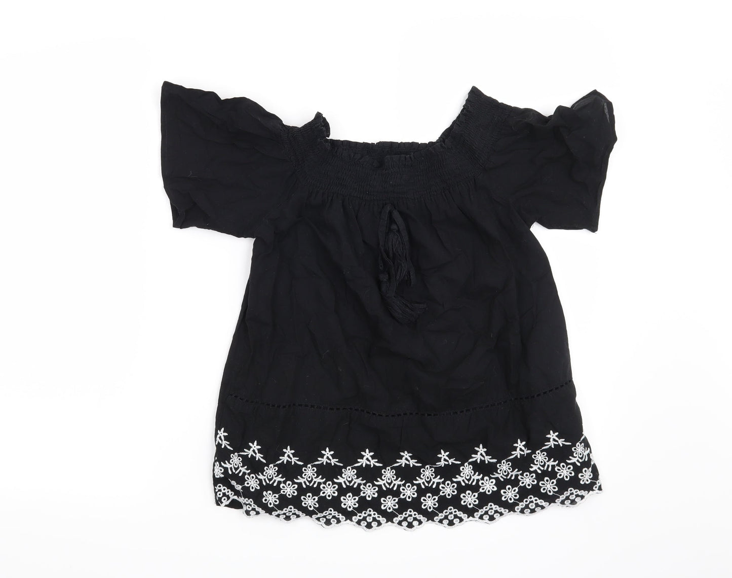 Primark Womens Black Floral  Basic Blouse Size 6