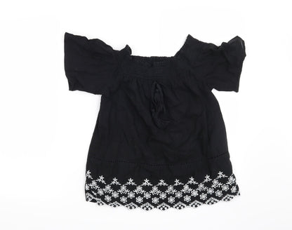 Primark Womens Black Floral  Basic Blouse Size 6