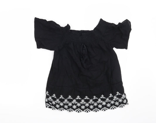 Primark Womens Black Floral  Basic Blouse Size 6