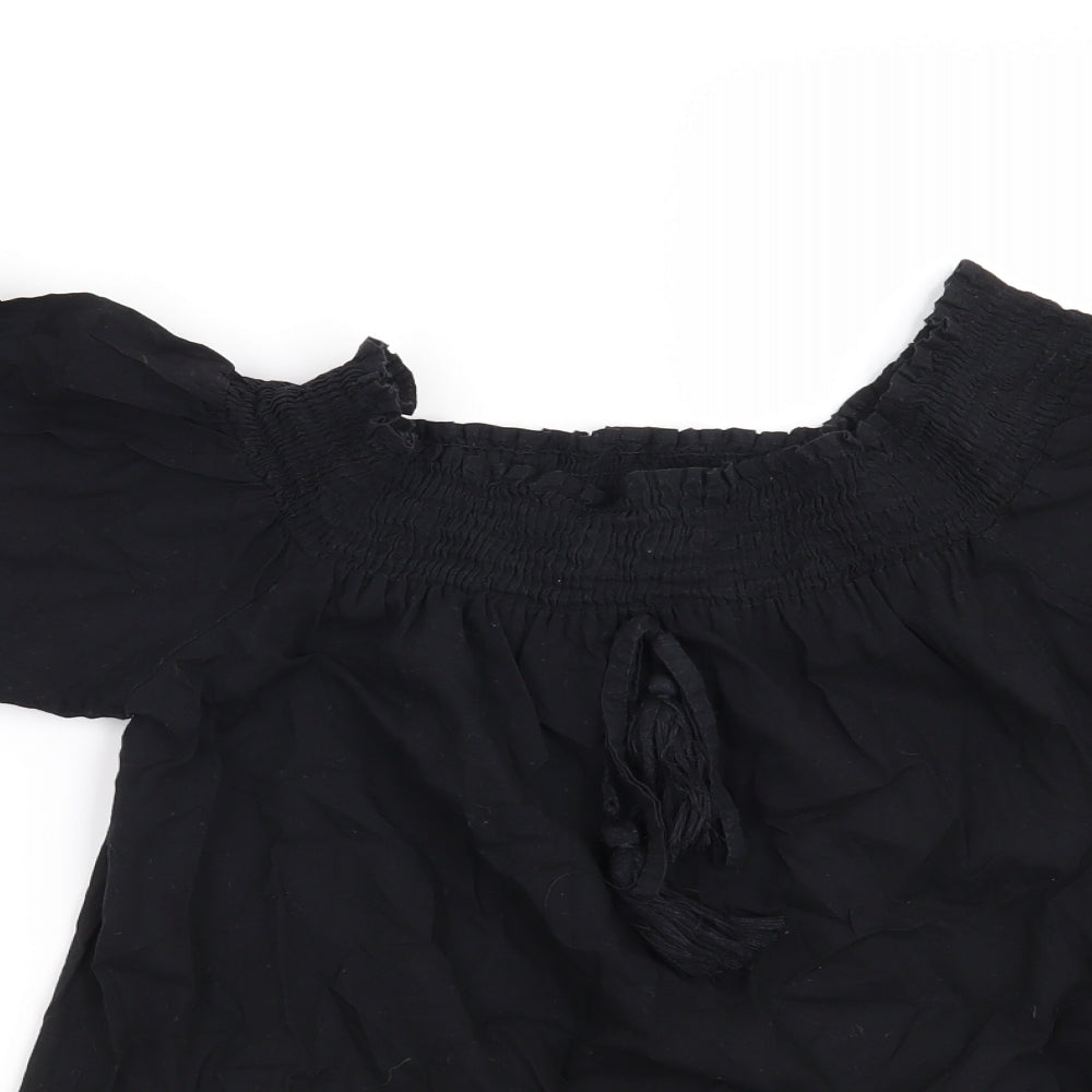 Primark Womens Black Floral  Basic Blouse Size 6