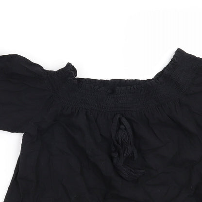 Primark Womens Black Floral  Basic Blouse Size 6