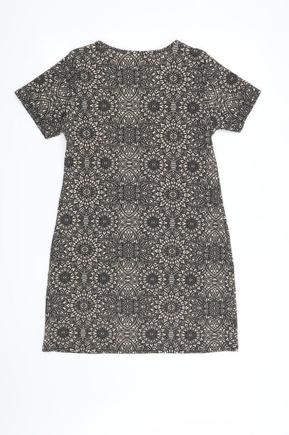 Boohoo Womens Black Geometric  Bodycon  Size 10