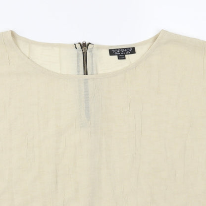 Womens UK Size 12 Topshop Beige Basic Blouse