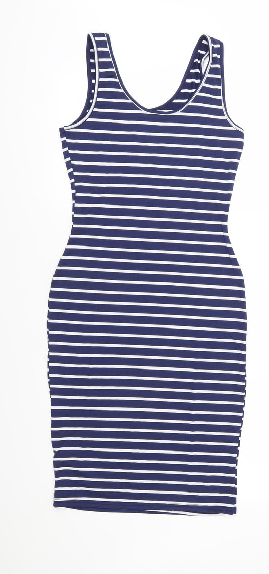 SheIn Womens Blue Striped  Shift  Size S