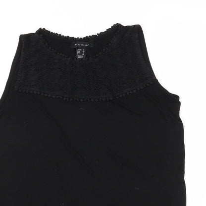 Primark Womens Black  Jersey Basic T-Shirt Size 6