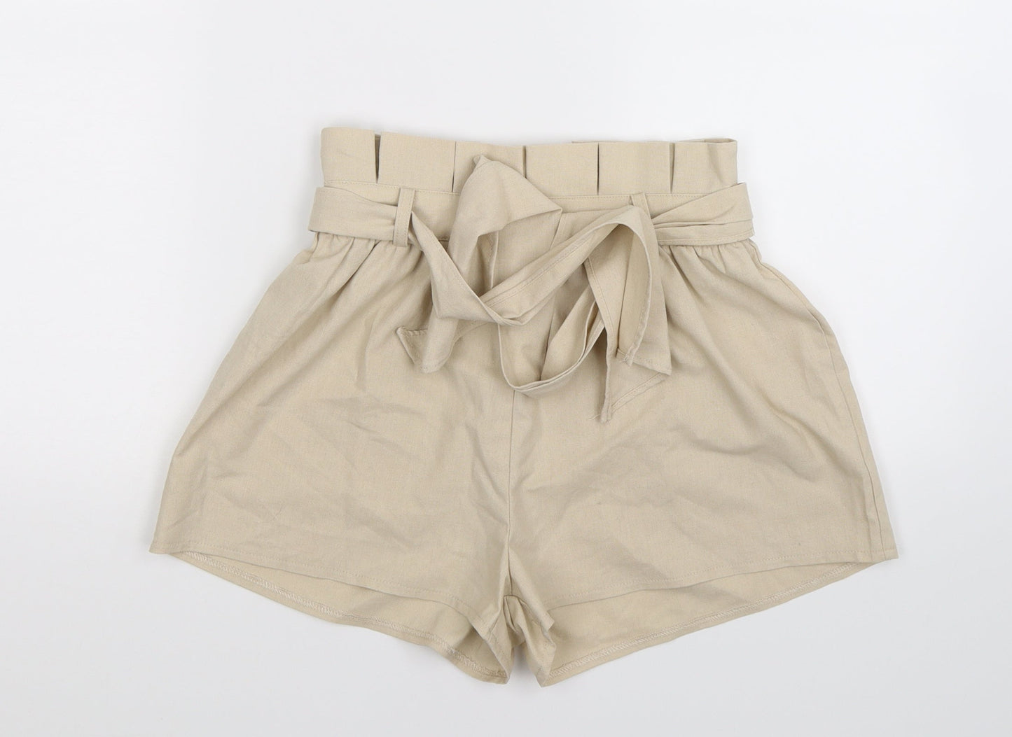 PRETTYLITTLETHING Womens Beige   Hot Pants Shorts Size 4