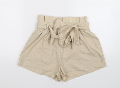 PRETTYLITTLETHING Womens Beige   Hot Pants Shorts Size 4