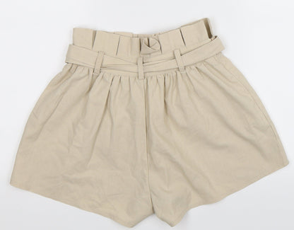 PRETTYLITTLETHING Womens Beige   Hot Pants Shorts Size 4