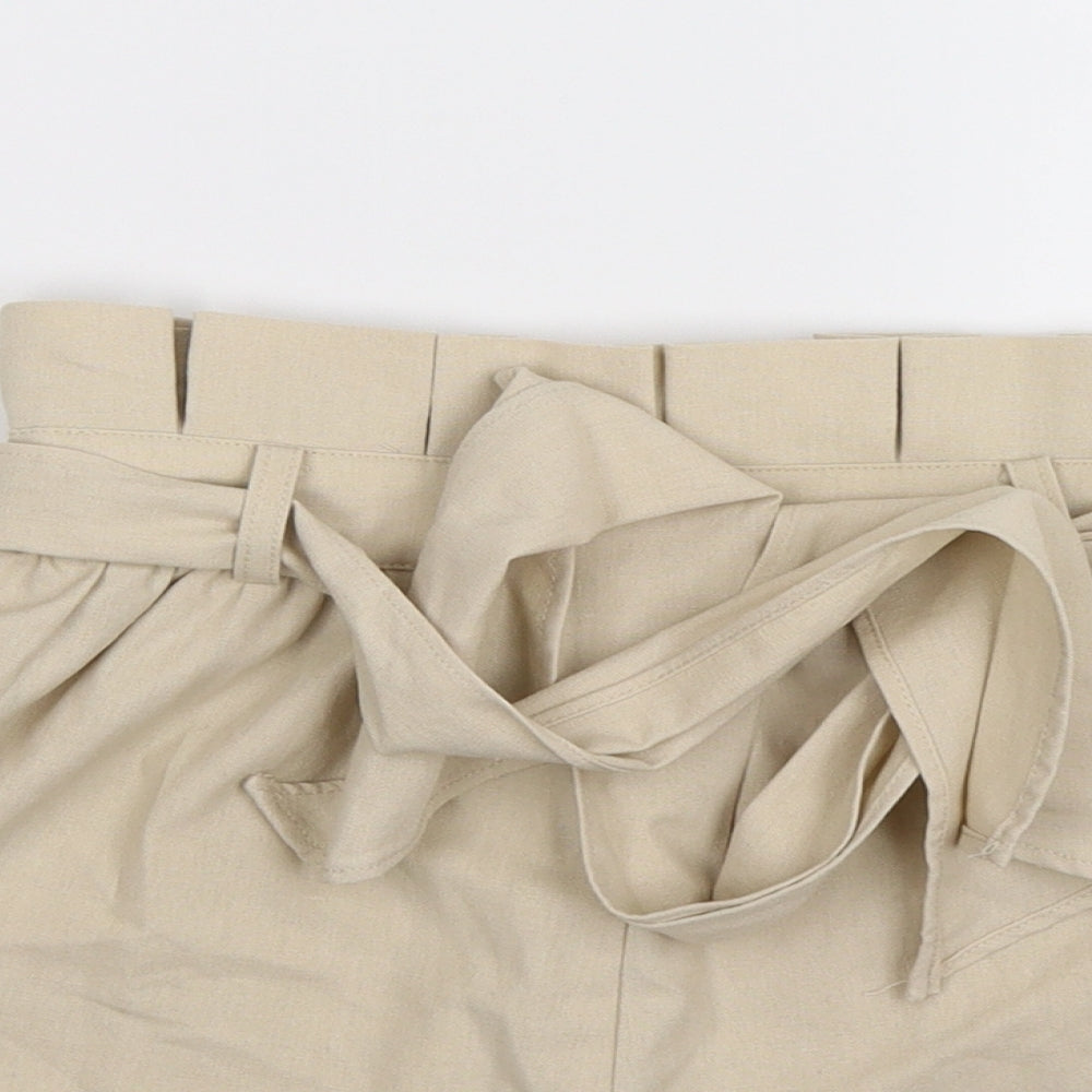 PRETTYLITTLETHING Womens Beige   Hot Pants Shorts Size 4