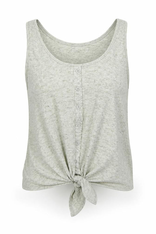 Front view of Atmosphere women’s grey basic tank, size UK 8