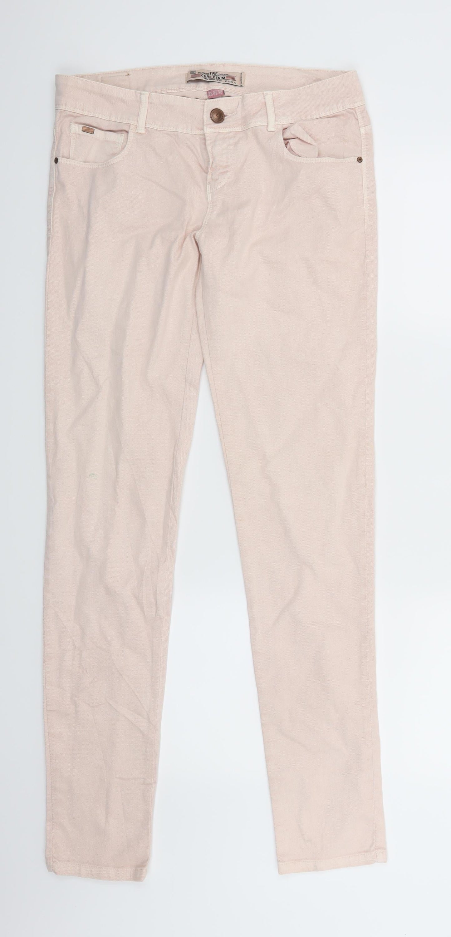 Zara Womens Pink  Denim Skinny Jeans Size 12 L30 in