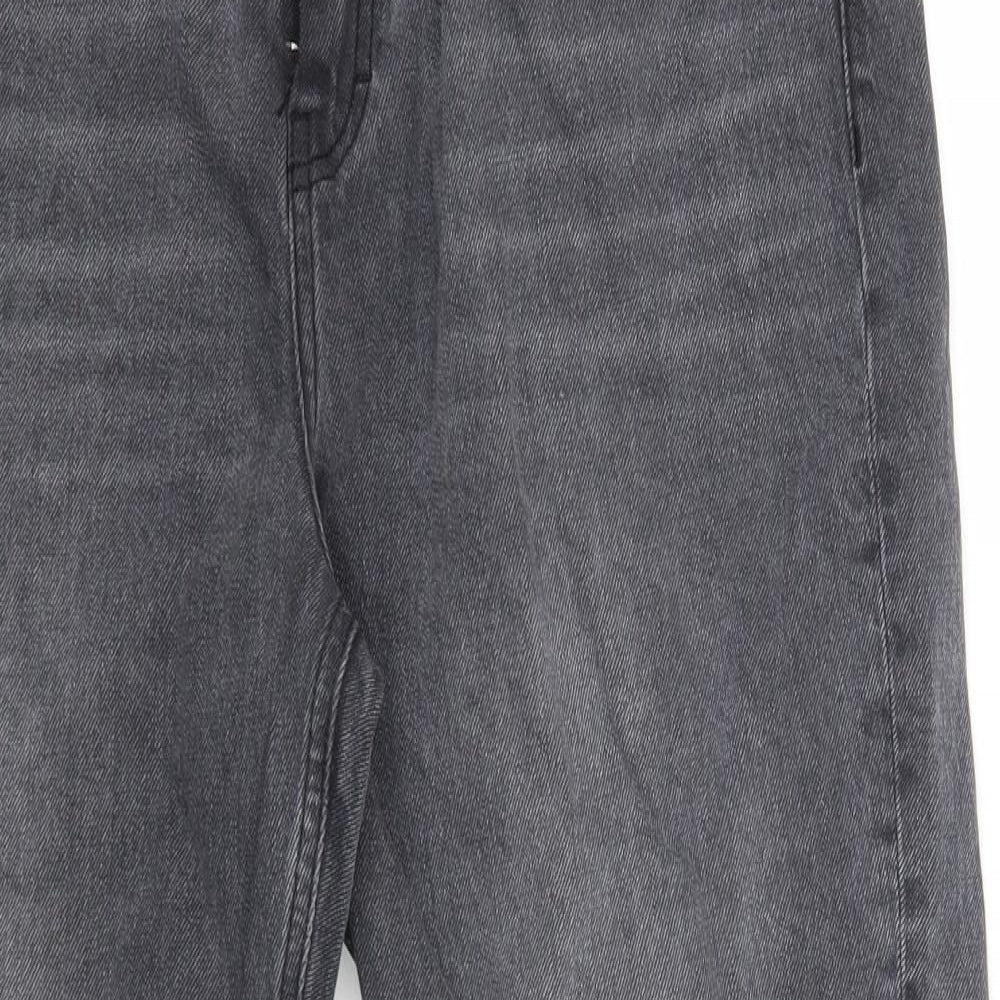 Topshop Womens Grey  Denim Cropped Jeans Size 34 in L25 in