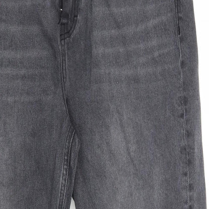 Topshop Womens Grey  Denim Cropped Jeans Size 34 in L25 in