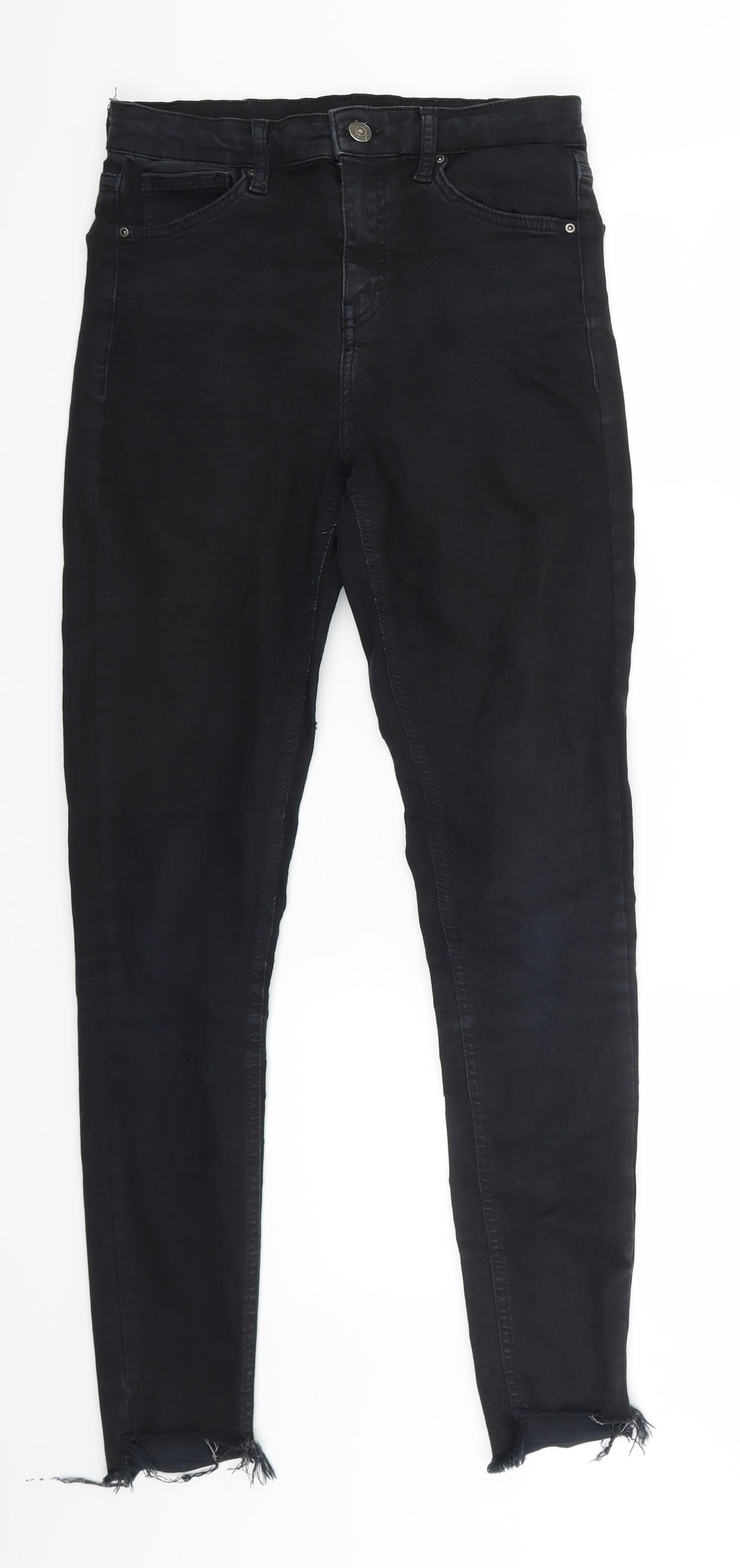 Topshop Womens Black  Denim Cropped Jeans Size 28 in L29 in