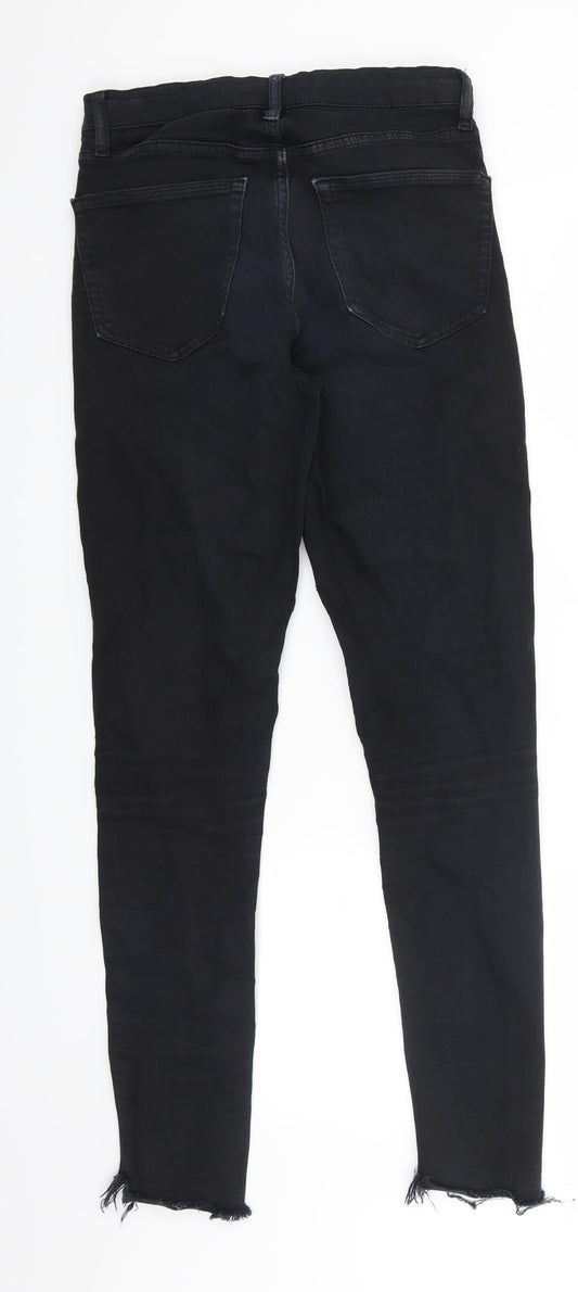 Topshop Womens Black  Denim Cropped Jeans Size 28 in L29 in