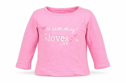 Front view of George girls’ pink basic t-shirt, size 9-12, months