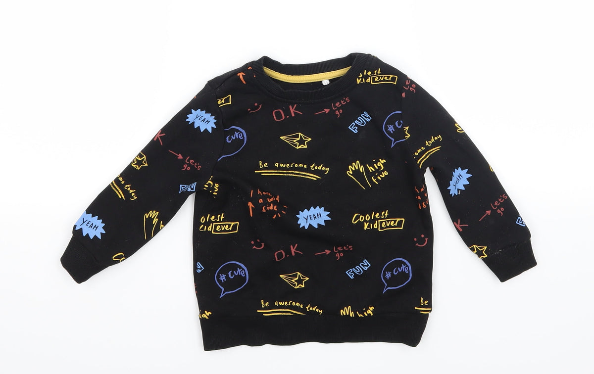Additional front view of George boys’ black pullover sweatshirt, size 2, years