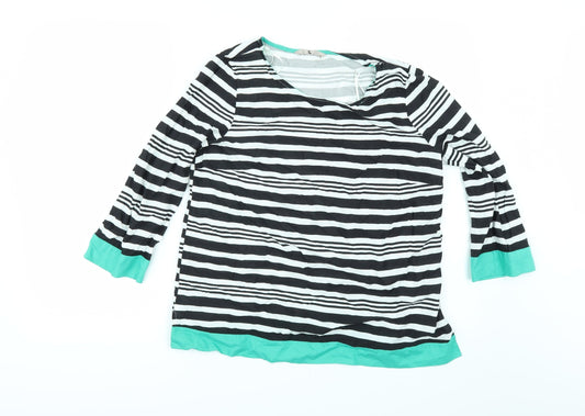 F&F Womens Multicoloured Striped  Tunic Blouse Size 12