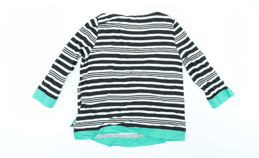 F&F Womens Multicoloured Striped  Tunic Blouse Size 12